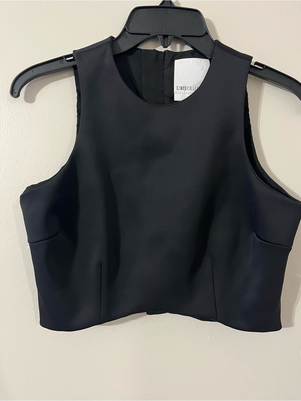 NWOT C/MEO Collecitve Black Parachute Crop Top Sz S